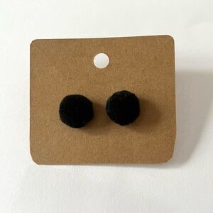 2/$15- Black Pompom Earrings Handmade